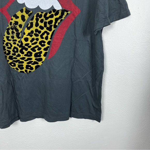 Daydreamer Rolling Stones Leopard Tongue Crewneck Graphic Tee - Picture 4 of 9